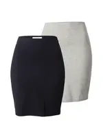 ABOUT YOU Sukňa '2er pack Lilou'  sivá / čierna