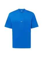 HUGO Tričko 'Nieros'  kráľovská modrá / šedobiela