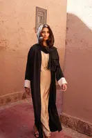 Trendyol Black Color Block Aerobin Abaya/Abaya & Dress 2-Piece Woven Suit