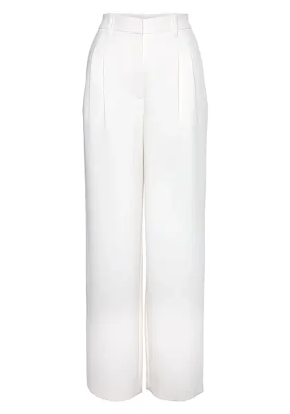 LASCANA Plisované nohavice  biela