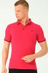 T8586 DEWBERRY MEN'S POLO NECK T-SHIRT-FUCHSIA-2