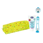 CHICCO Set zubní kartáček a pasta v pouzdře - Tiger, 3r+