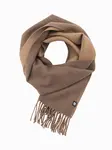 Ombre Double-sided men's checkered scarf with tassels - brown and beige