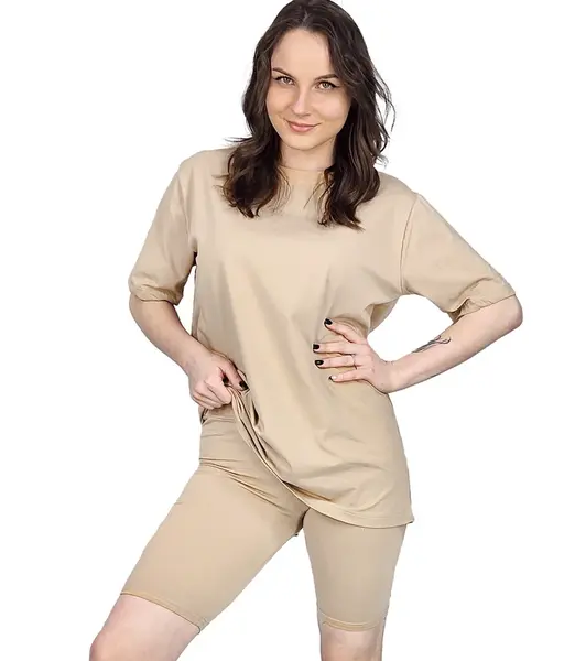 Pri Set of cotton t-shirt oversize shirt short leggings SPIREL