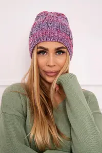 Kesi Fleecová čepice Melisa K241 fialová+červená