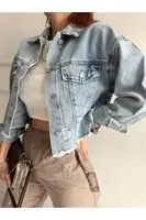 90767 Dewberry Ice Blue Laser Denim Jacket-BLUE