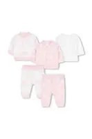 Kojenecká oboustranná bavlněná souprava Marc Jacobs růžová barva, W60693