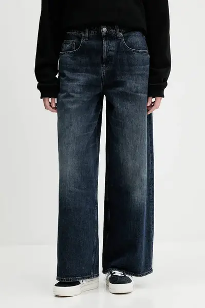 Džíny Tommy Jeans dámské, tmavomodrá barva, DW0DW21513