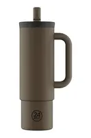 Termohrnek 24bottles Straw 800ml Mocha hnědá barva, Straw.800.Mocha