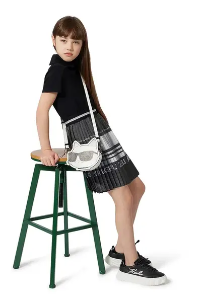 Dívčí šaty Karl Lagerfeld černá barva, mini, Z30625