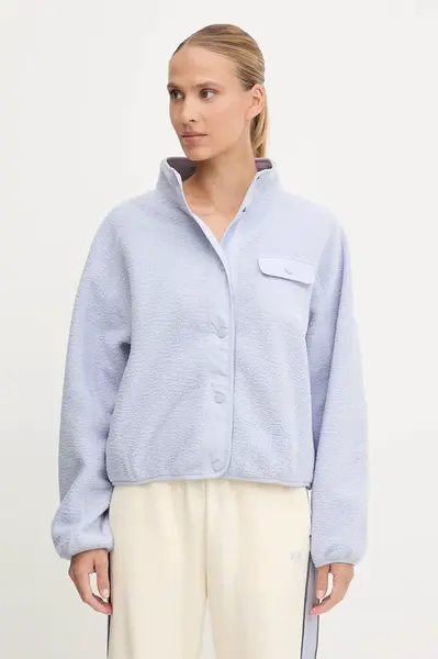 Fleecová mikina P.E Nation Takeover dámská, modrá barva, vzorovaná, 253J142