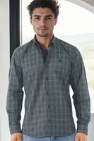 G711 DEWBERRY MEN'S SHIRT-KHAKI-1