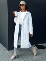 Płaszcz damski pikowany długi TRENDIFY biały Dstreet