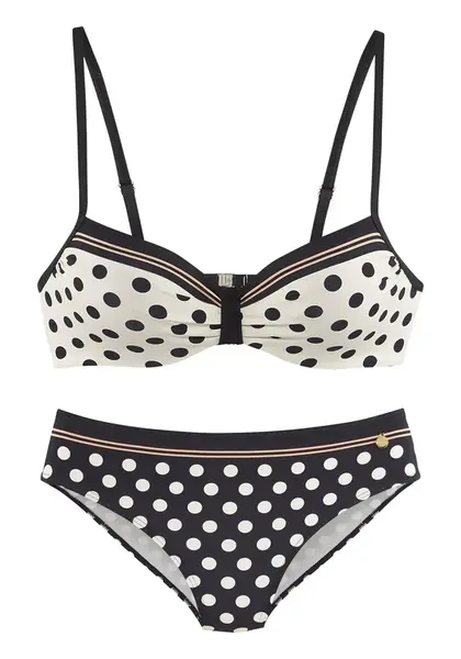 LASCANA Bikiny  tmavožltá / čierna / biela