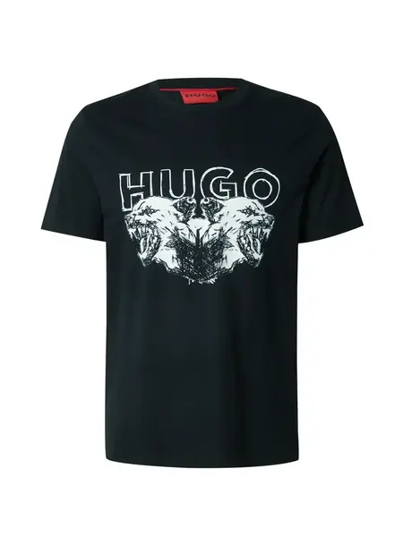 HUGO Tričko 'Durro'  čierna / biela