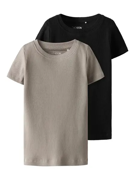 TWO SOON Tričko  sivá / čierna