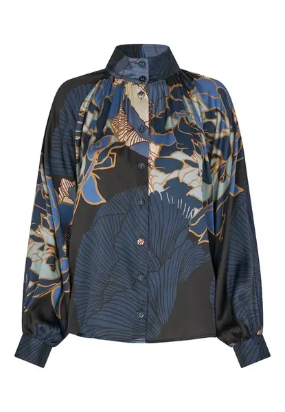 Dea Kudibal Blúzka 'Nita'  béžová / modrá / svetlomodrá / čierna