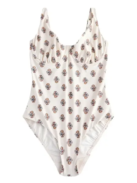 Next Jednodielne plavky  svetlobéžová / oranžová / červená / čierna