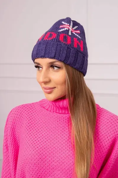 marka niezdefiniowana Dámská čepice London K385 tmavě fialová