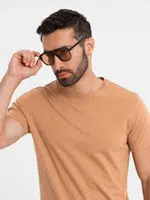 Ombre BASIC men's classic cotton T-shirt - brown