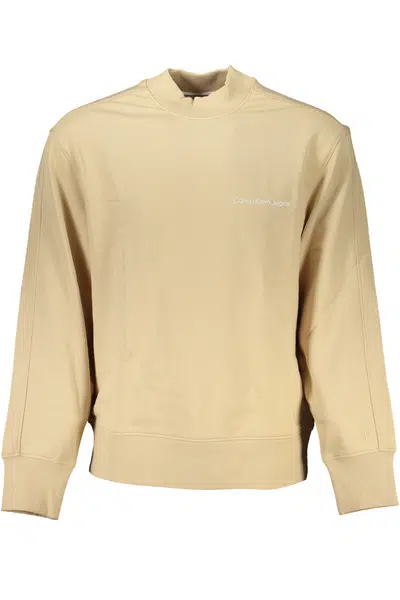 CALVIN KLEIN MEN'S BEIGE ZIPLESS SWEATSHIRT