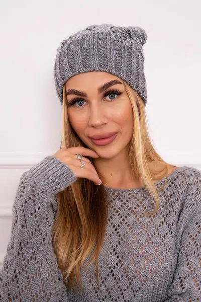 Kesi Čapica s fleece Paryż K213 svetlo šedá