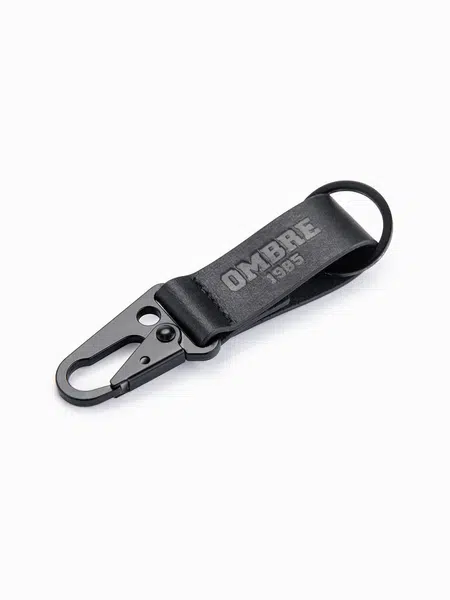 Ombre Men's key ring with snap hook - black