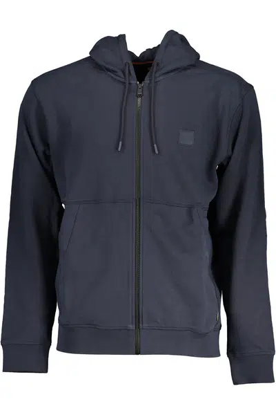 HUGO BOSS MEN'S BLUE ZIPPED SWEATSHIRT