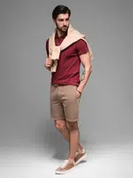 Ombre RELAXED FIT men's athleisure style short sweat shorts - light brown