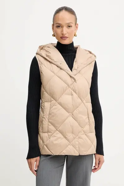 Péřová vesta Weekend Max Mara FRUTTO béžová barva, zimní, 2525296012600