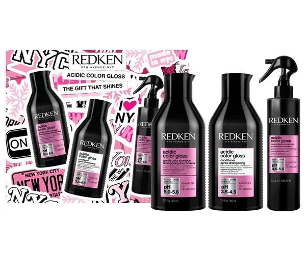 Rozjasňující dárková sada pro barvené vlasy Redken Acidic Color Gloss + dárek zdarma