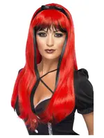 Dámska parochňa červeno-čierna dlhá s mašlou