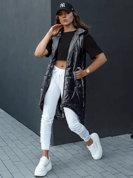 Čierna dámska pikovaná vesta MERIS