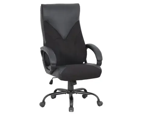 Kancelárske kreslo s podrúčkami Sabina, čierna ekokoža/čierna látka%