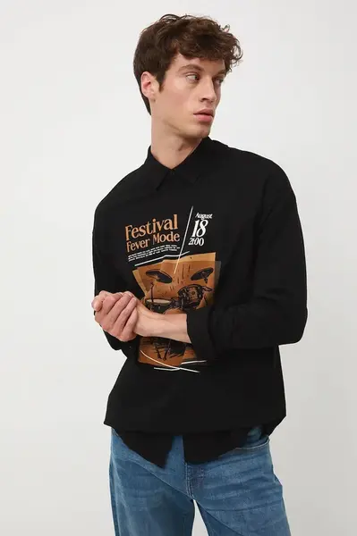 Bavlněné tričko s dlouhým rukávem Medicine