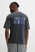 Bavlněné tričko A-COLD-WALL* šedá barva, s potiskem, ACWMTS205