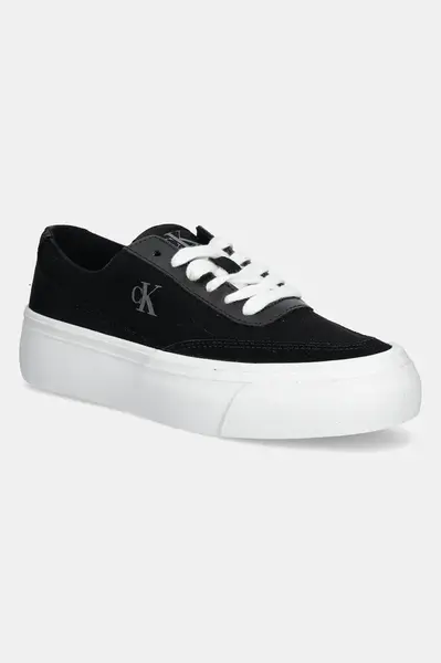 Tenisky Calvin Klein Jeans VULC FLATFORM LOW CV MIX MG černá barva, YW0YW01770