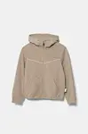 Dětská mikina EA7 Emporio Armani béžová barva, s kapucí, s potiskem, 7G000037 AF12501