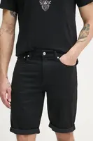 Džínové šortky Calvin Klein Jeans pánské, černá barva, J30J327514