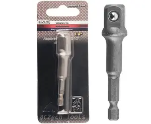 Adaptér do vrtačky šestihran 1/4" x čtyřhran 1/2", délka 72 mm - 4CZech