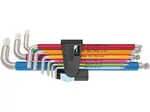 Wera 022860 3950/9 Sada úhlových klíčů Hex-Plus Multicolour Imperial Stainless 1, palcové,