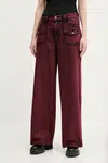 Džíny Guess Originals dámské, vínová barva, W5RG02 D4XYE