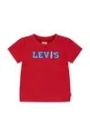 Bavlněné dětské tričko Levi's LOGO CHAMBRAY APPLIQUE TEE