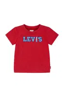 Bavlněné dětské tričko Levi's LOGO CHAMBRAY APPLIQUE TEE červená barva, s aplikací, 6EM317