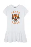 Dětské bavlněné šaty Kenzo Kids bílá barva, mini, K61025