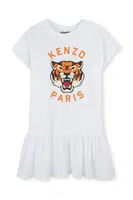 Dětské bavlněné šaty Kenzo Kids bílá barva, mini, K61025