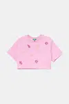 Dětské bavlněné tričko United Colors of Benetton růžová barva, 3096C10PC
