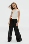 Kalhoty Calvin Klein Jeans FAUX LEATHER černá barva, IG0IG02983