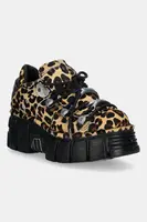 Semišové tenisky New Rock Pelo Leopardo Cuero M Tower Negro Lateral