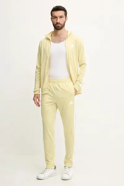 Tepláková souprava adidas 3S TR TT TS pánská, žlutá barva, JI8855